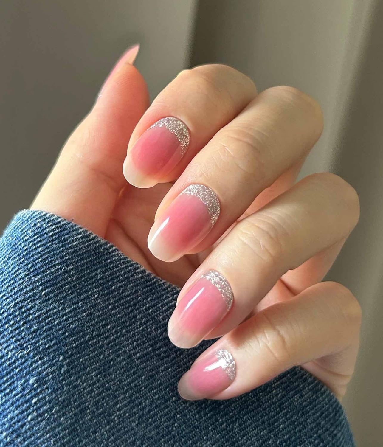 Nail Polish Strips - 22 Pcs Salon Quality Gel Nail Stickers - Long Lasting Wraps (Peach Smoothy Light Pink)