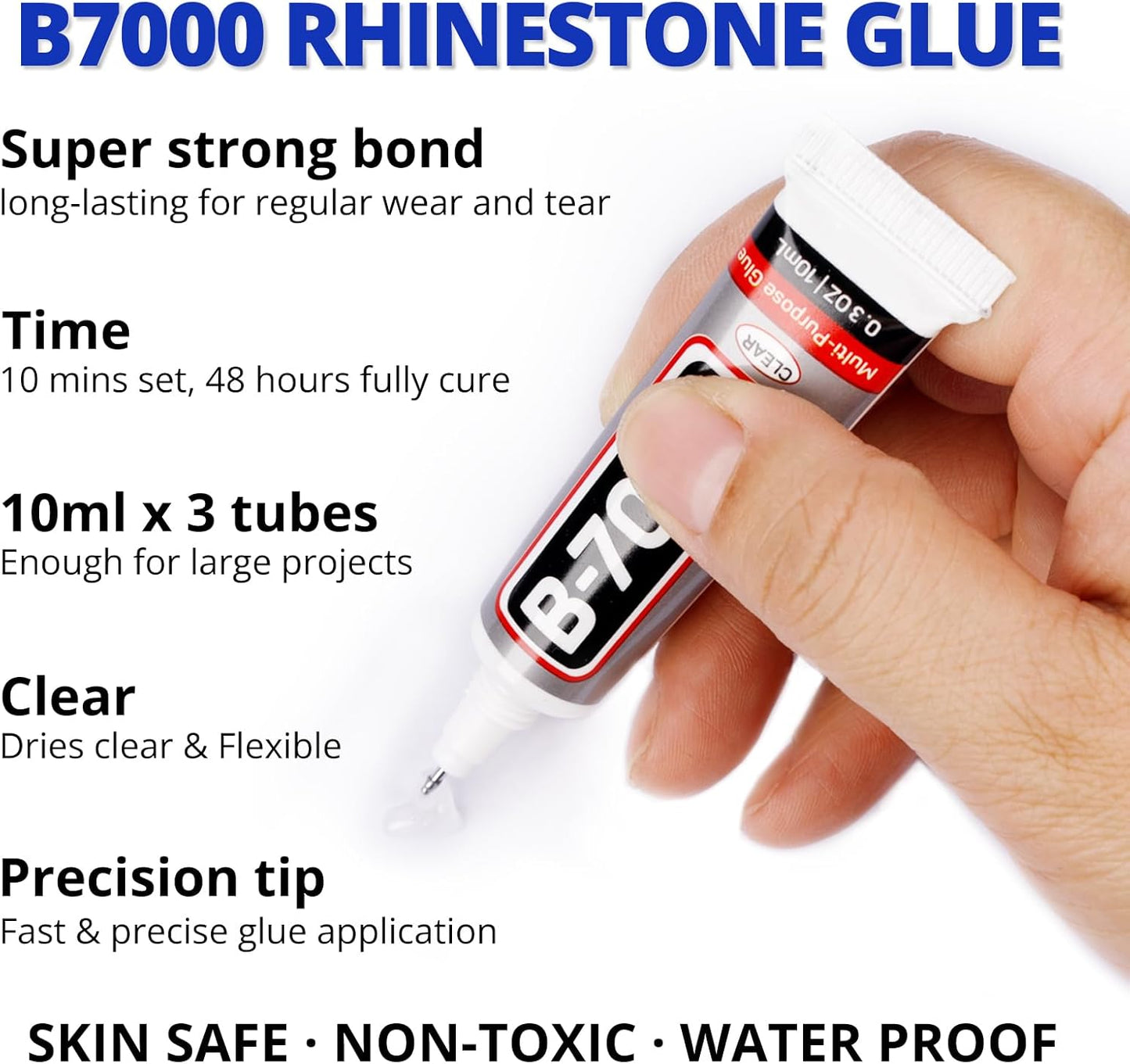 30000Pcs Resin Rhinestones for Crafting Bedazzling, Blue Flatback Gems Crystal for Crafts Clothing Clothes Shoes Fabric Tumblers Cups, Bling Dark Royal Navy Blue Flat Back Jewels with b7000 Glue