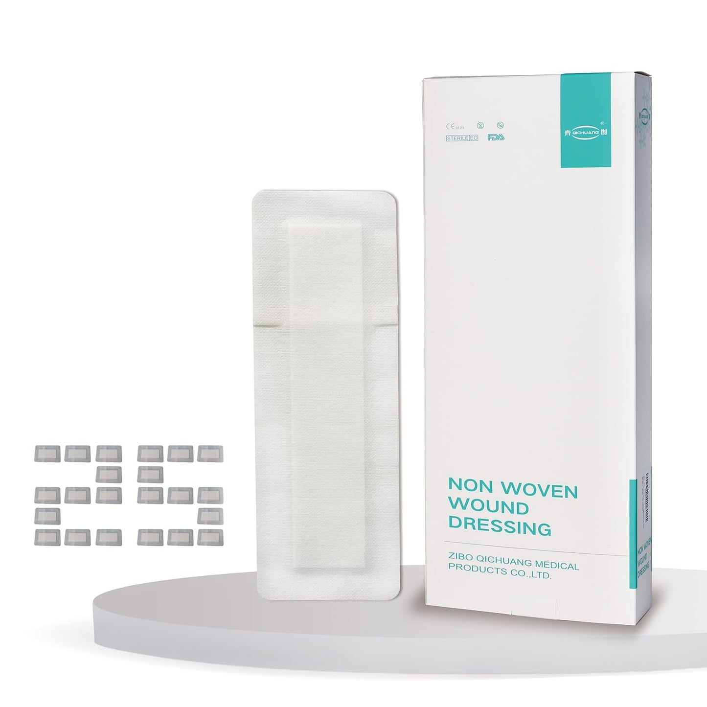 4X12 Inches Extra Large Sterile Adhesive Island Wound Dressing Bandages - Non Woven Bordered Gauze Pads, 25 Individually Pack,Medical Grade by QICHUANG(4X12INCHES-C25)