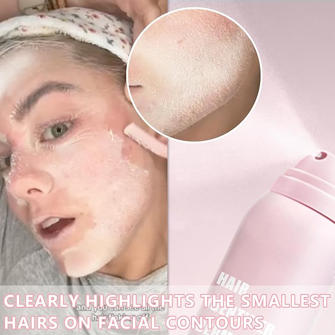 Hair identifier Spray for Face Shaving, Skin Body Hair Identifying Spray With Razors, Moisturizing and Skin Care Dermaplaner Spray, Women Dermaplaning Tool for Face