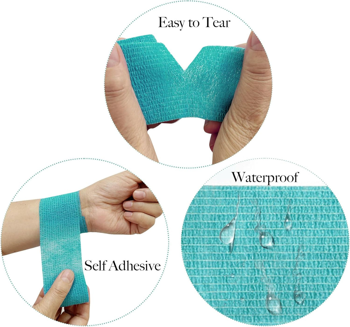 48 PCS Self Adhesive Bandage Wrap 2" X 5 Yards Elastic Cohesive Bandage Wrap Bandage Wrap Rolls Elastic Self-Adherent Tape for Stretch Athletic, Sports, Wrist, Ankle