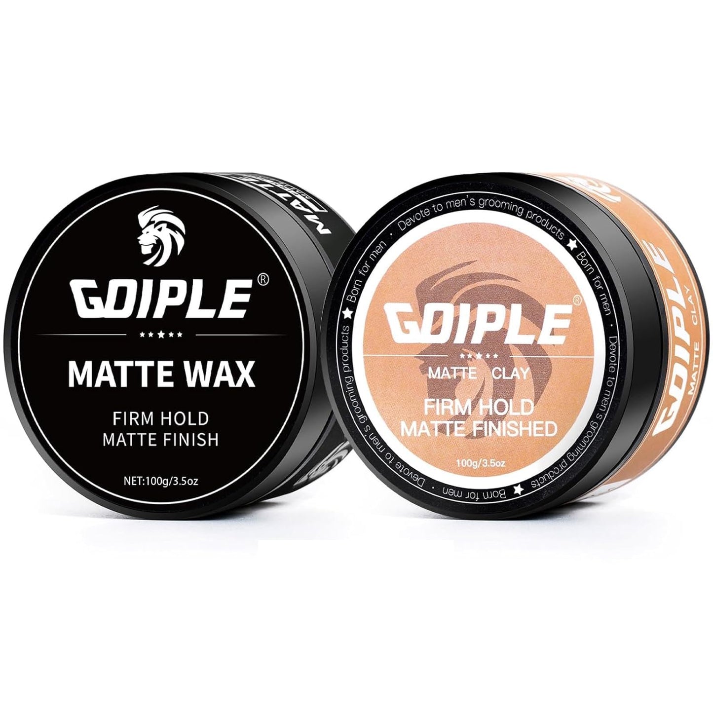 Hair Matte Wax for Men Firm & Strong Hold Matte Finish- Premium Water Based All Day Hold Hair Styling Clay- Hair Pomade Mens Styling Clay with Matte Shine- Mens Hair Styling Products Flake-Free(2PCS)