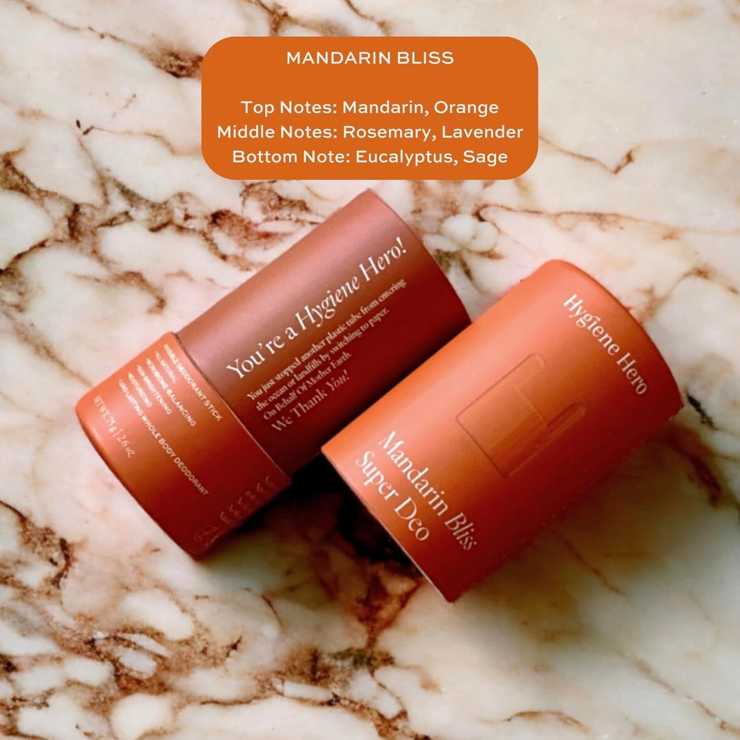 Super Deo - Mandarin Bliss | Invisible Deodorant Stick | Natural Deodorant for Men and Women | Aluminium Free | Mitigate Ingrown Hair | Mandarin and Orange Scent