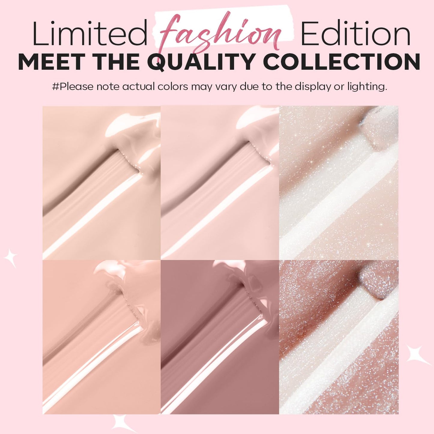 modelones Nail Polish Set, 6 Colors Natural Nude Nail Polish Bubble Bath Quick Dry Skin Tone Glitter Summer Nail Polish Kit Fingernail Polish Nail Art Salon Home Gifts For Women Girl