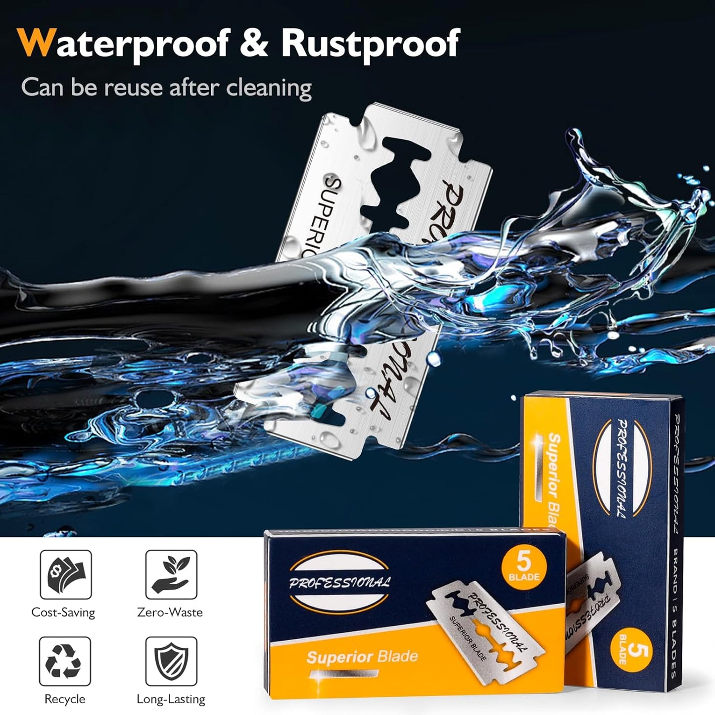 Double Edge Safety Razor Blades for Men and Women,50 Count Platinum Coated Shaving Razor Blades for Smooth and Precise Shave-Compatible with Bread Lame