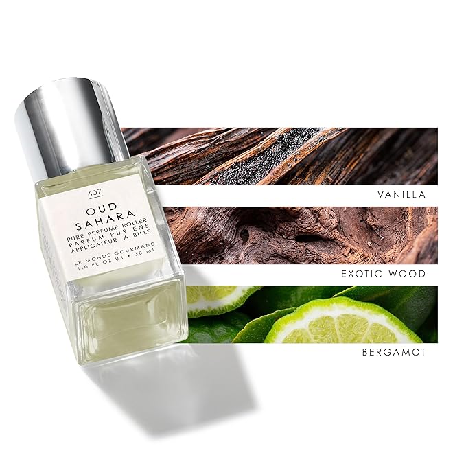 Le Monde Gourmand Oud Sahara Perfume Oil - 1 fl oz (30ml) - Seductive, Spicy with Vanilla, Amber and Bergamot Fragrance Notes