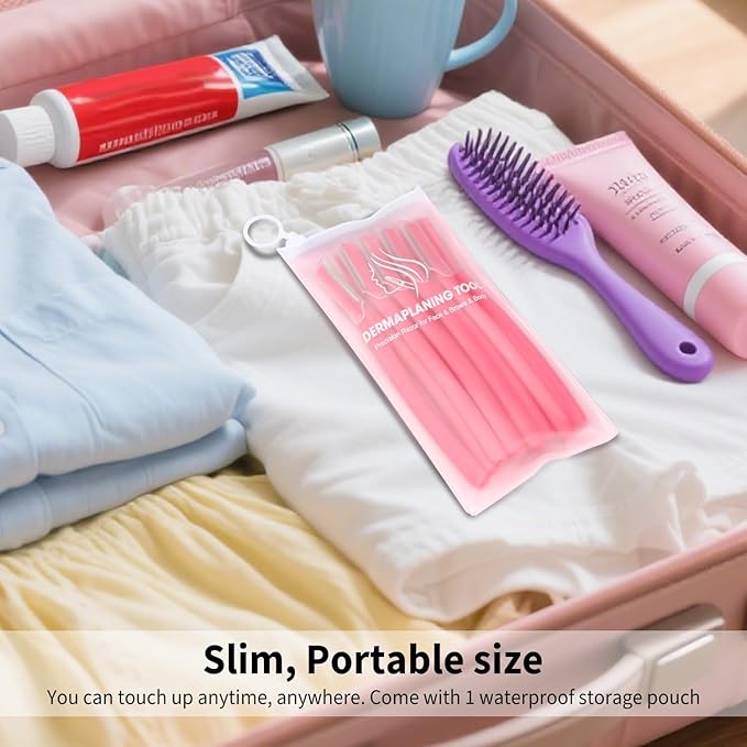 Face Razors for Women, Dermaplane Razor for Women Face, Eyebrow Razor, Facial Razors, Dermaplaning Tool, Gentle Skin Exfoliation Microblades for Sensitive Skin, Peach Fuzz Remover, 10 Count (Coral)