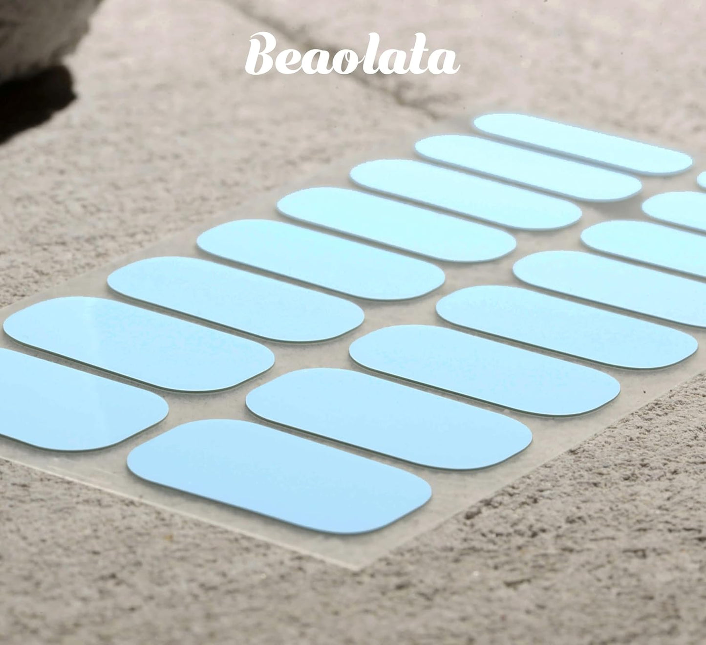 Nail Polish Strips, 32PCS Salon Quality Wraps, Long Lasting Gel Nail Stickers for Women Easy Apply& Remove (Sky Light Blue)