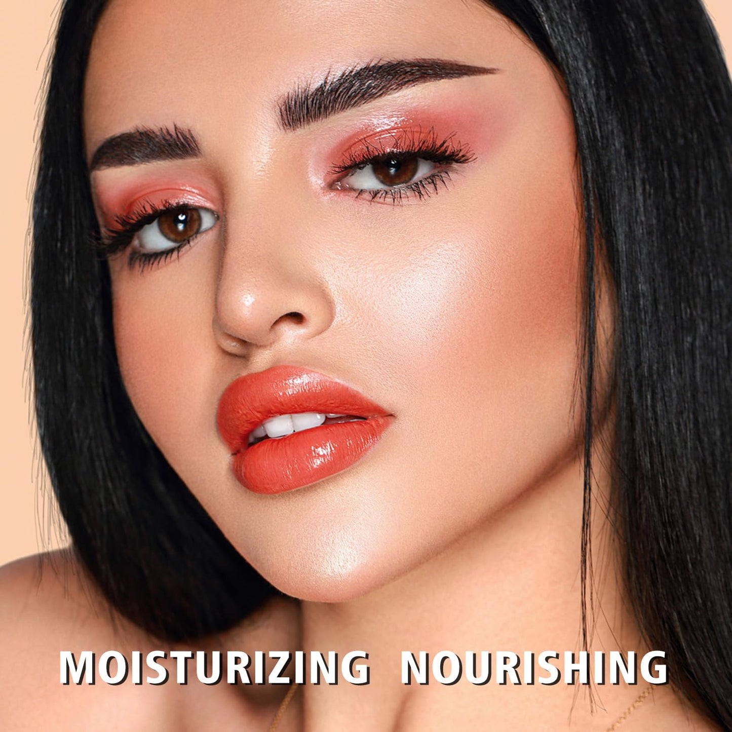 MAKI YIKA Moisture Red Lipstick for Women Hydrated Tinted Lip Balm for Dry Cracked Lips Weightless Glossy Lip Color Juicy Finish,MA037 Apricot Peach