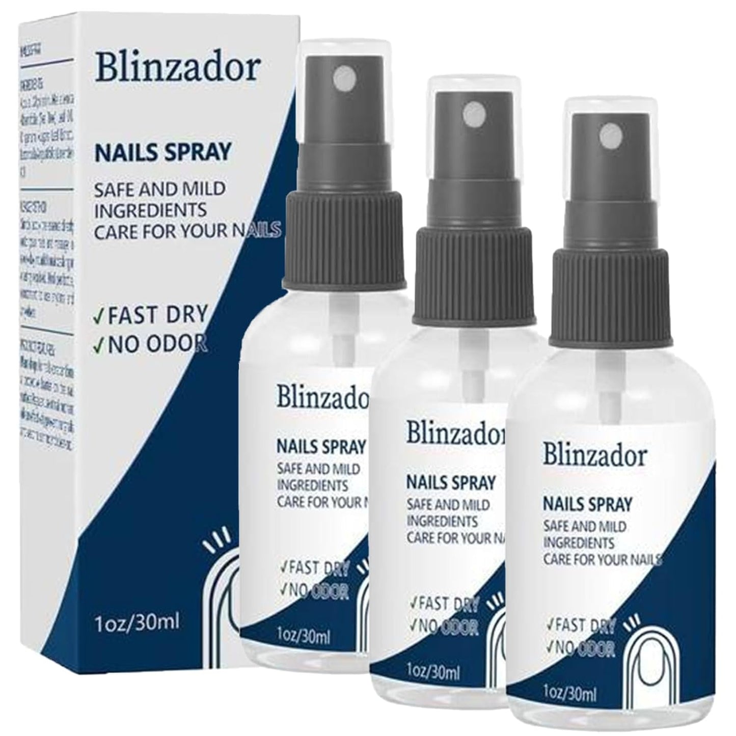 Nail Spray, Long Lasting Nail Polish, 7Days Nail Treatment, Keeps Feet Fresh & Dry All Day, for All Nail Types (3 pcs)