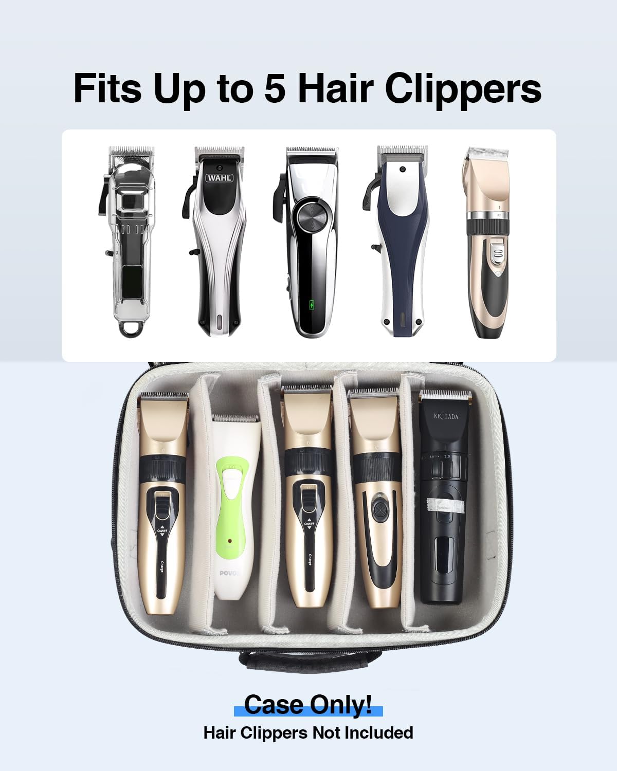Luxtude Large Barber Case, Barber Bags for Clippers and Supplies, Large Hair Clipper Case for Travel, Clipper and Trimmer Cases, Barbers Accessories for Wahl 5Star/Hatteker/Oneisal/Andis Grooming
