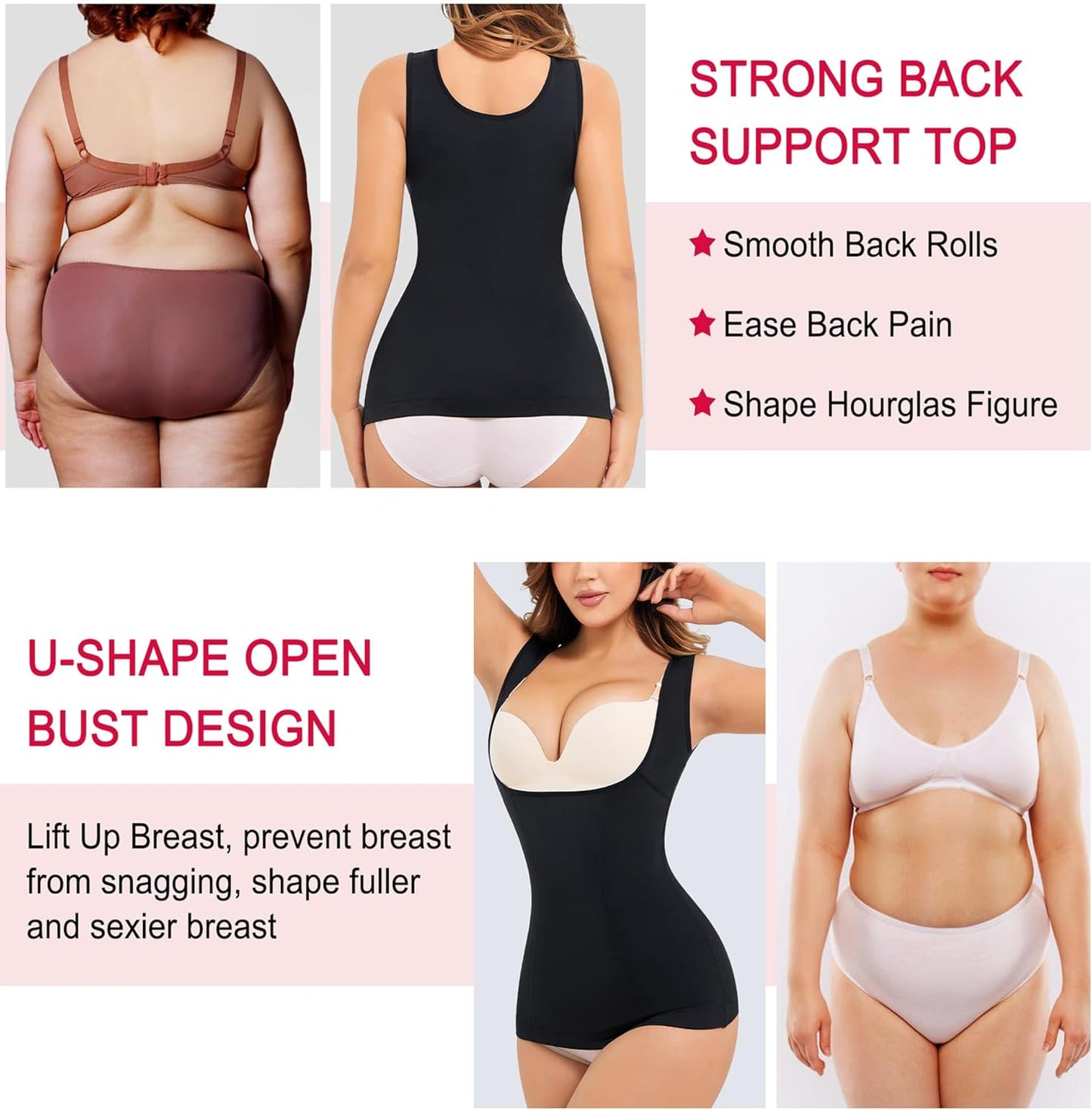 Gotoly Women's Waist Cincher Tummy Control Shapewear Compression Vest Invisible Body Shaper