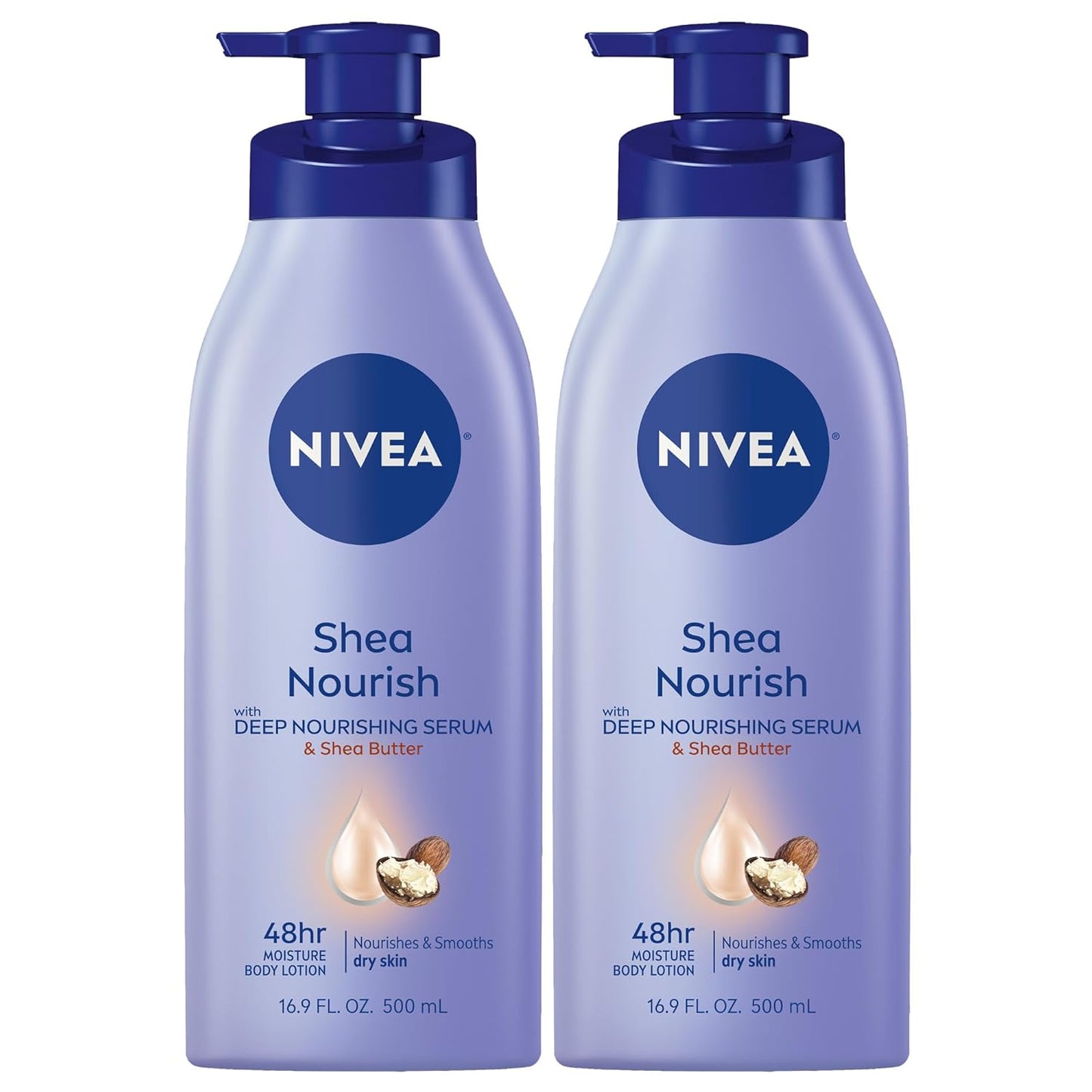 NIVEA Smooth Daily Moisture Body Lotion, Shea Butter 16.9 oz (Pack of 2)