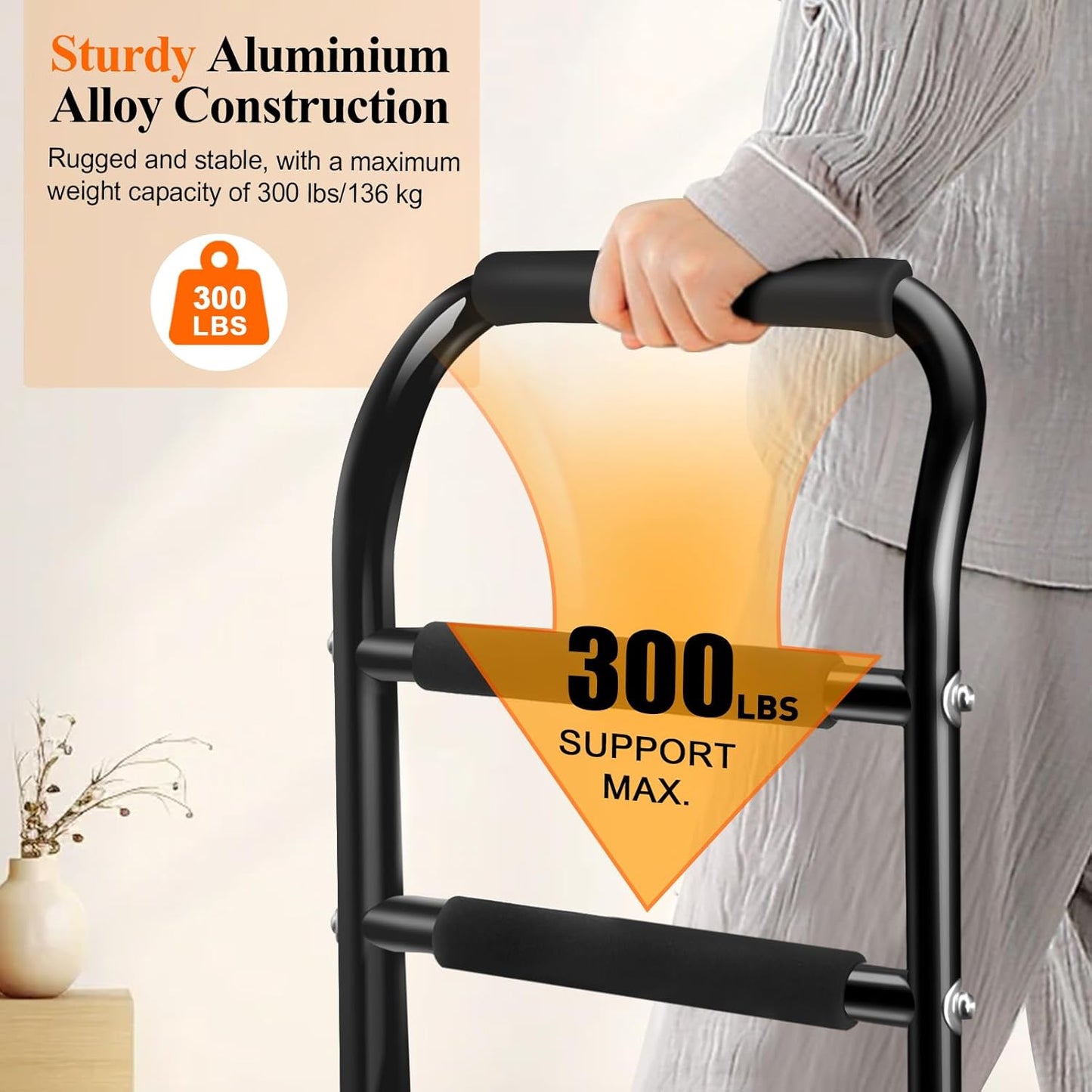 Stand Assist Aid for Elderly, Aluminum Alloy Standing Aids & Supports for Rising from Chair Couch, Sturdy Chair Lift Assist Grab Bar for Seniors Disabled Handicap Adults, Height-Adjusted