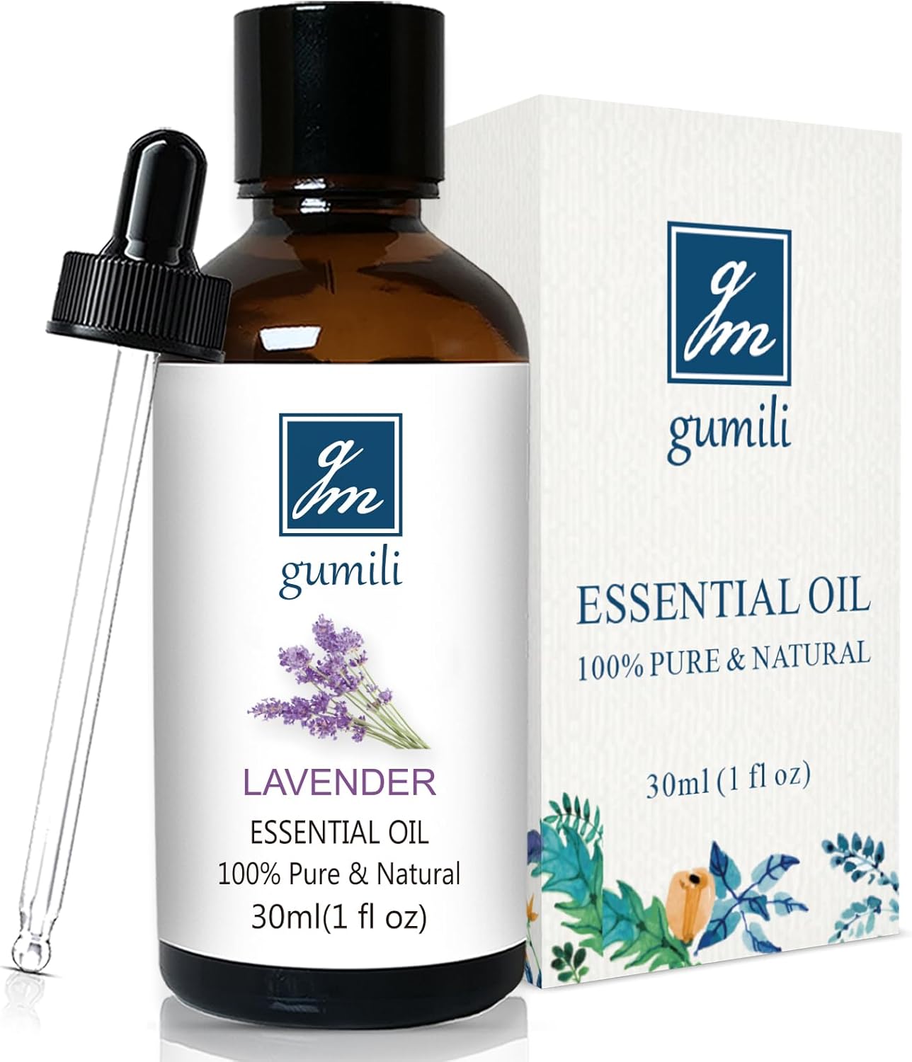 Lavender Essential Oil, Pure Lavender Oil for Skin, Hair, Diffuser, Spray, Body Wash, Lotion, Soap, Household - 1 Oz/30ml