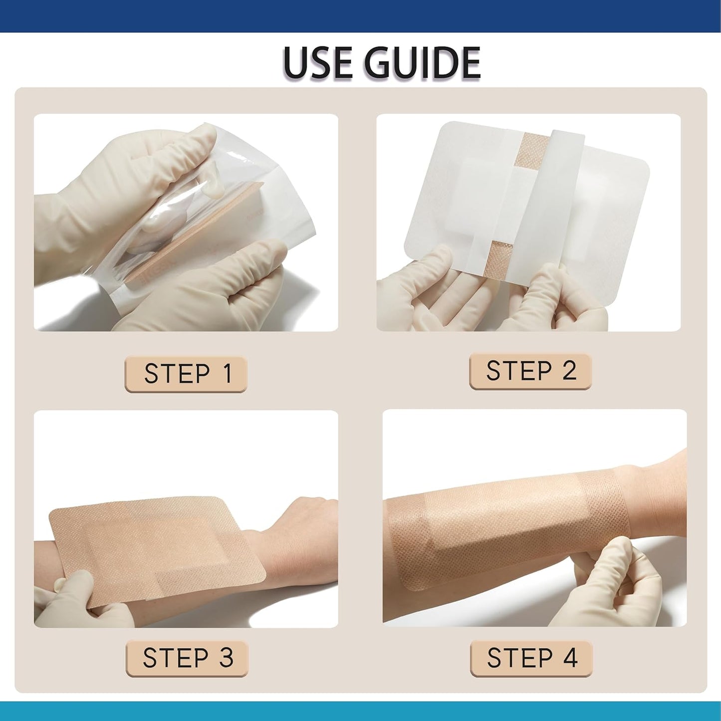 4"X6" 20 PCS Extra Large Sterile Nude Island Dressing Bandage for Wound - Self-Adhesive Boarded Gauze Pads - Latex Free - Medical Grade (Nude, 4"X6"-20PCS)