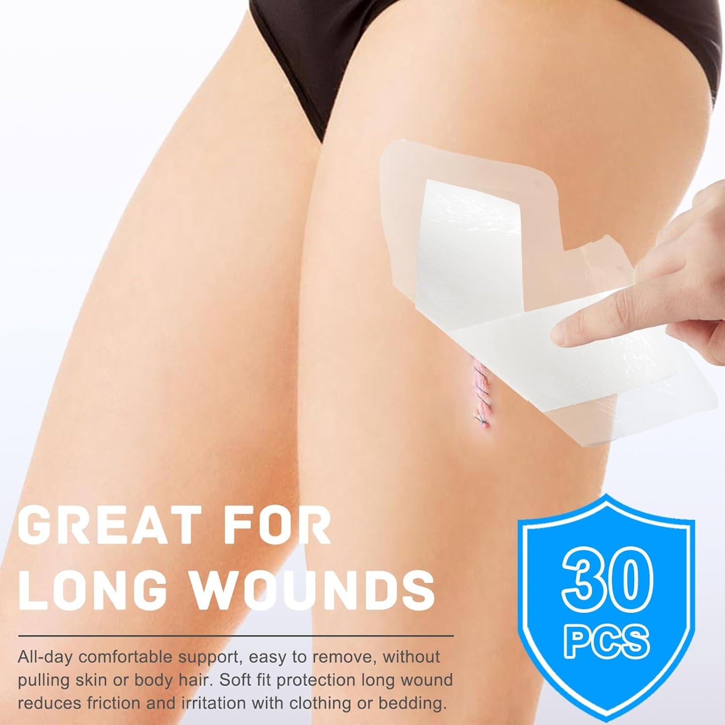 30 Pack 6"x10" Waterproof Adhesive Island Dressing for Post-Surgery Recovery | Sterile Bordered Gauze Bandages with Non-Stick Pad for Knee/Hip Replacement, Surgical Incision Care & Shower Protection