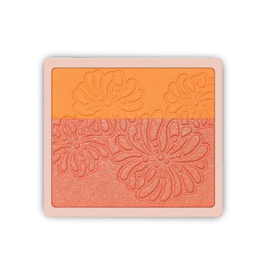 Paul & Joe Pressed Blush Palette Refill Only, Case Sold Separately, Oil-Absorbing Blush Powder, Bi-Color Face Blushes with Fitting Veil Powder, Yellow and Light Orange, 10 Tropical Mimosa, 0.17 oz