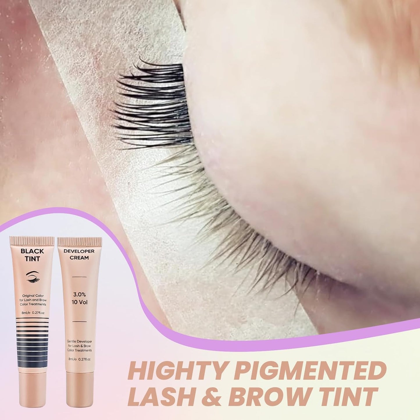 PERMANIA Lash Lift and Black Kit, Full Tube Design Brow Lamination Kit Salon Grade Instant Curling & Coloring With Detailed Instruction