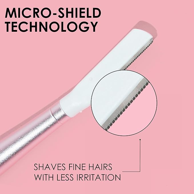 JAPONESQUE - SKINTherapy Dermaplaning Facial Razors - Two Blade Sizes with Interchangeable Handle, Eyebrow Razor, Ultra Sharp Japanese Blades, For Hair Removal, Multipurpose Exfoliating