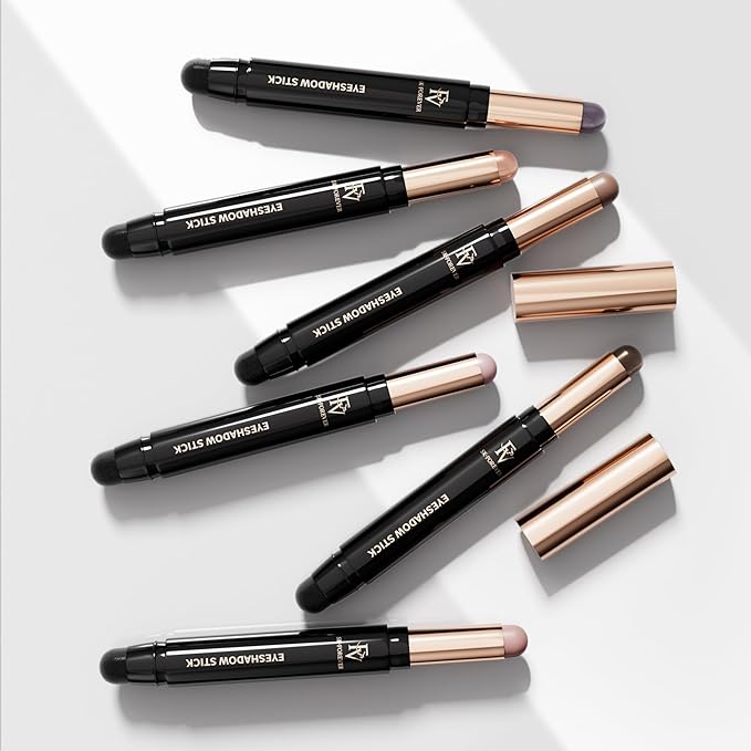 FV Cream Shimmer Eyeshadow Stick，Long Lasting & Waterproof, Multi-Use & High Pigment Eyeshadow Makeup Stick, Smoky Grey Shimmer