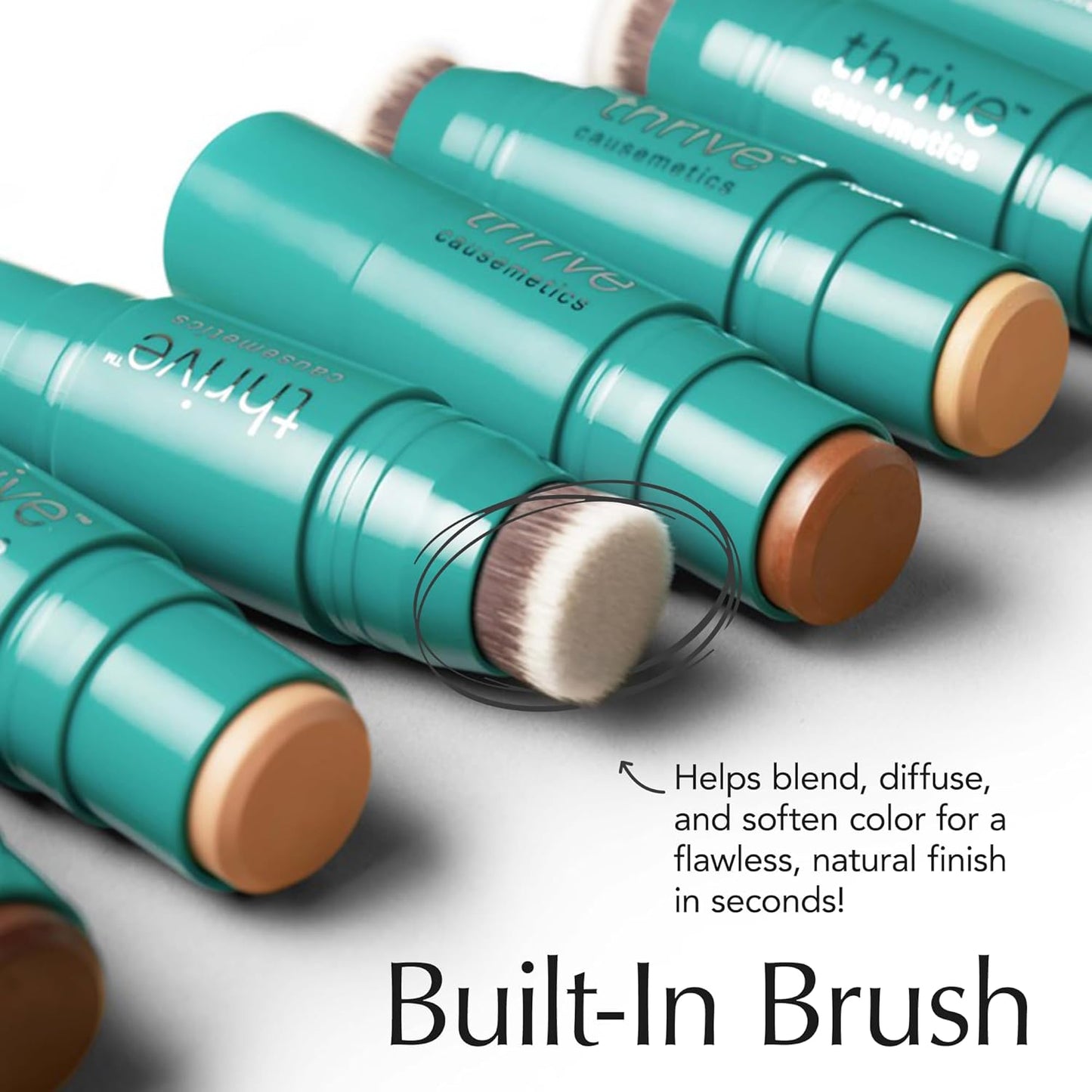 Thrive Causemetics Triple Threat Color Stick: Cream Bronzer & Contour Stick with Vitamin E, Evening Primrose Oil, Waterproof Smudge Proof Face Makeup Formula, Senait (Tan Golden)