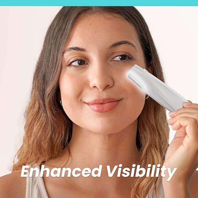 Sonic Dermaplaning Tool for Face - Rechargeable Dermaplane Razor with 6 Refill Dermablades, Facial Hair & Peach Fuzz Remover for Women (White)