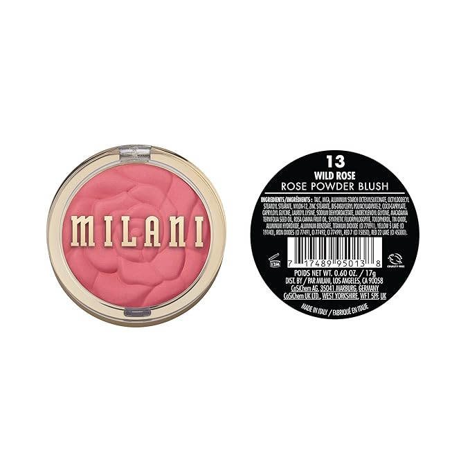 Milani Baked Blush, Powder Blush for Cheeks, Cruelty Free Makeup - Shape, Contour & Highlight Face for a Shimmery or Matte Finish -Wild Rose