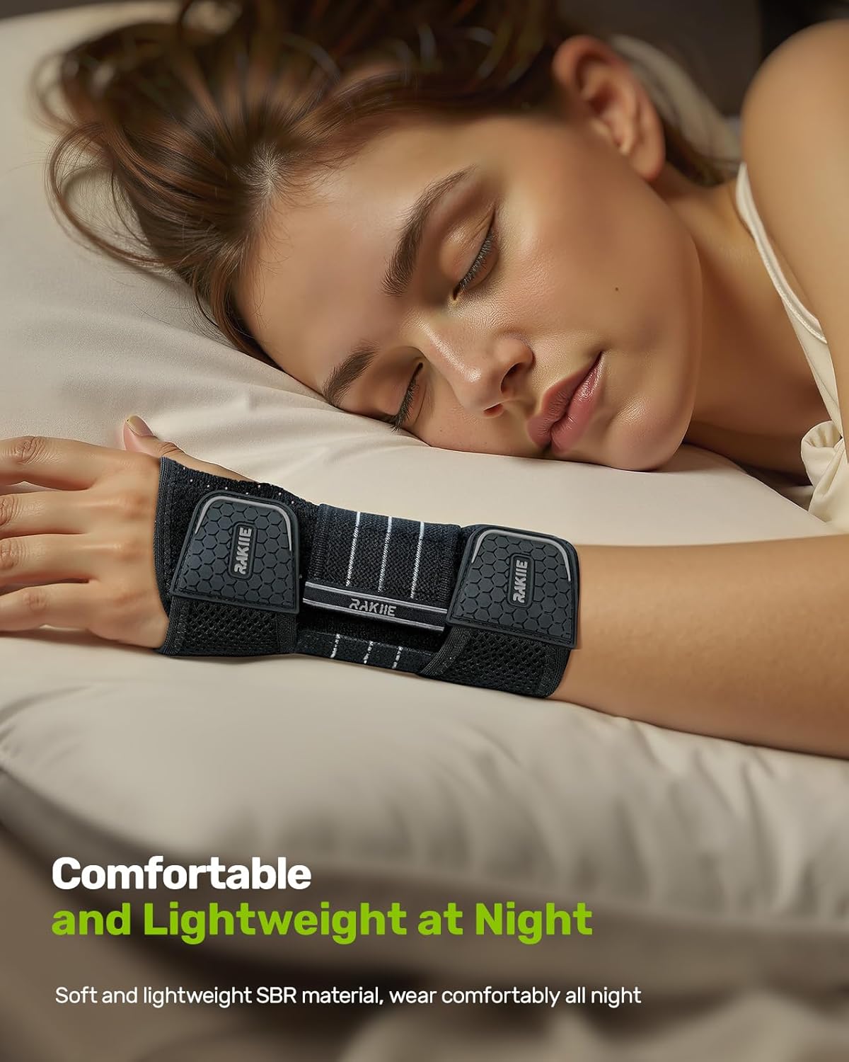 Carpal Tunnel Wrist Brace, Adjustable Night Wrist Support with 3 Metal Splints, Hand Brace for Men Women No Pressure on Thumb, Splint Stabilizer for Work, Gray Left Hand, Size S