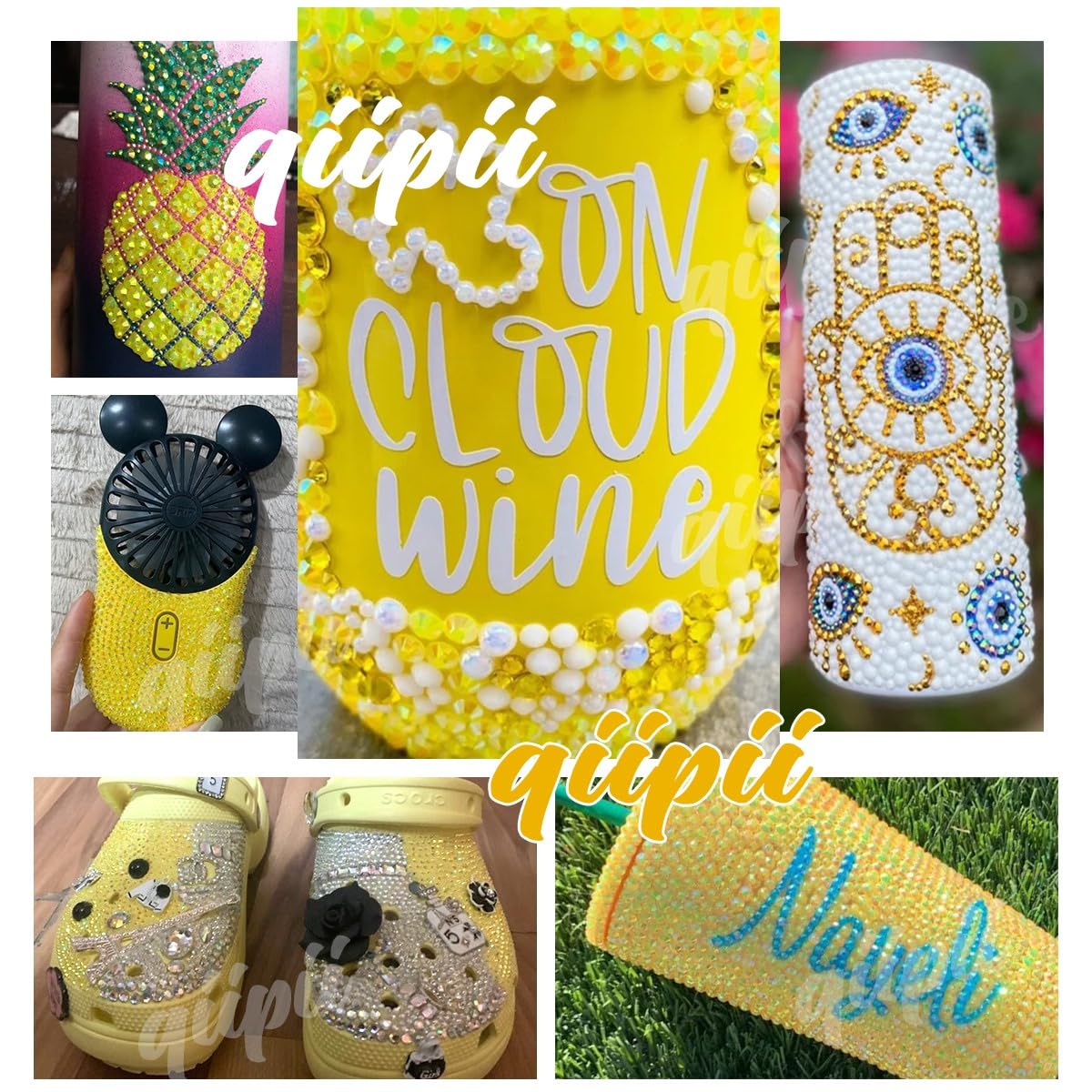 Transparent Golden Yellow Resin Flatback Rhinestones for Bedazzling Tumblers Crafting 3mm 4mm 5mm Clear Gold Jelly Stones Gems Diamonds Crsytals Charms for Nails Face Eyes Makeup Crafts Clothes