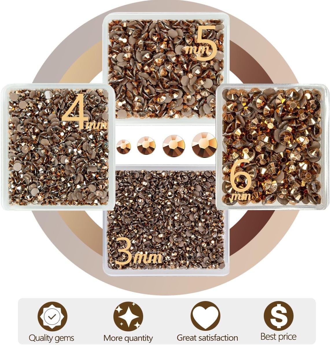 Copper Resin Rhinestones w B7000 Jewelry Glue for Bedazzling Crafting 3mm 4mm 5mm 6mm Brown Flatback Jelly Stones Bulk Coffee Diamonds Gems for Nails Face Eye Makeup Tumblers Decor Crafts Decor