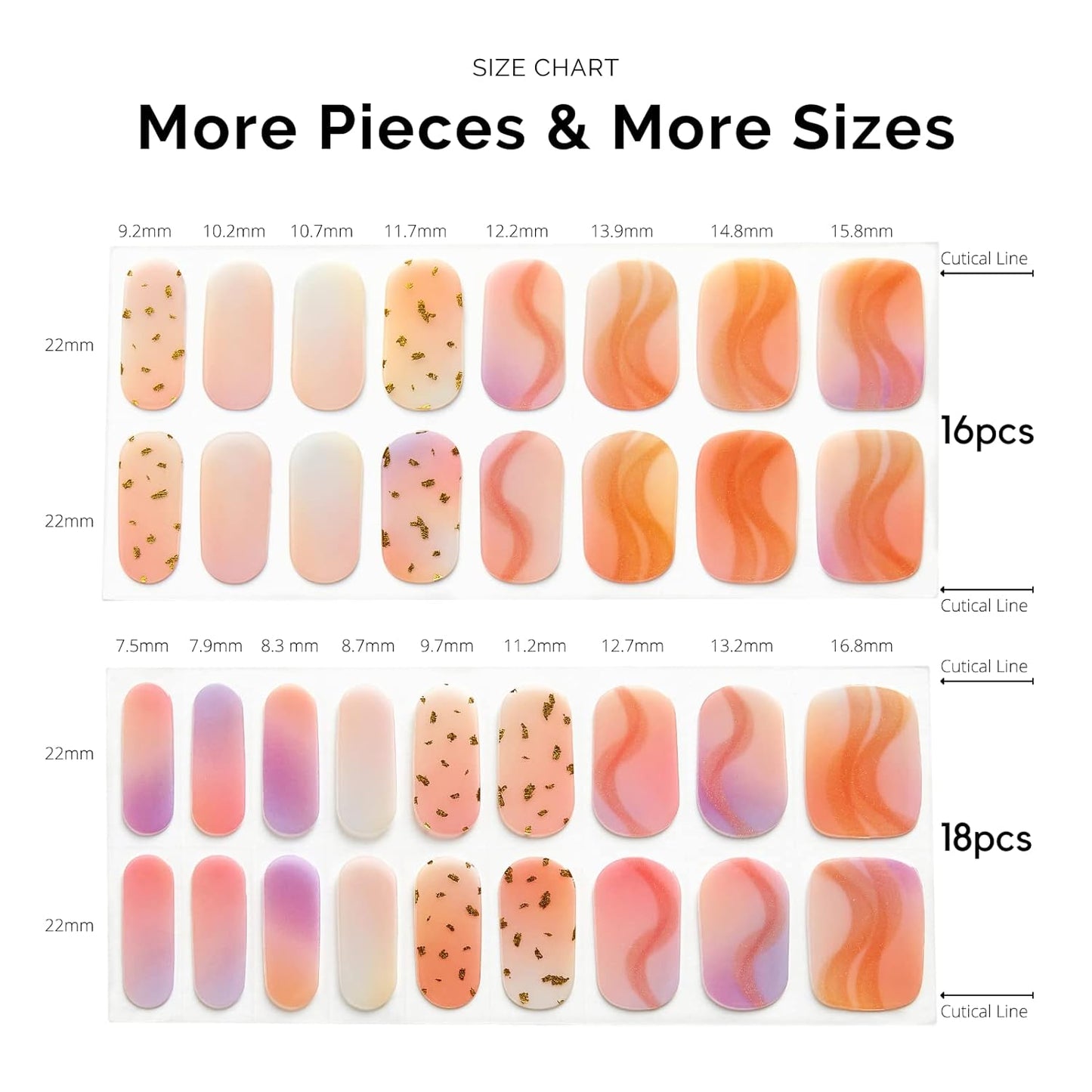 Nailog Semi Cured Gel Nail Strips 34 pcs | Long Lasting Nail Polish Sticker Wraps with Glossy Gel Finish | Twilight