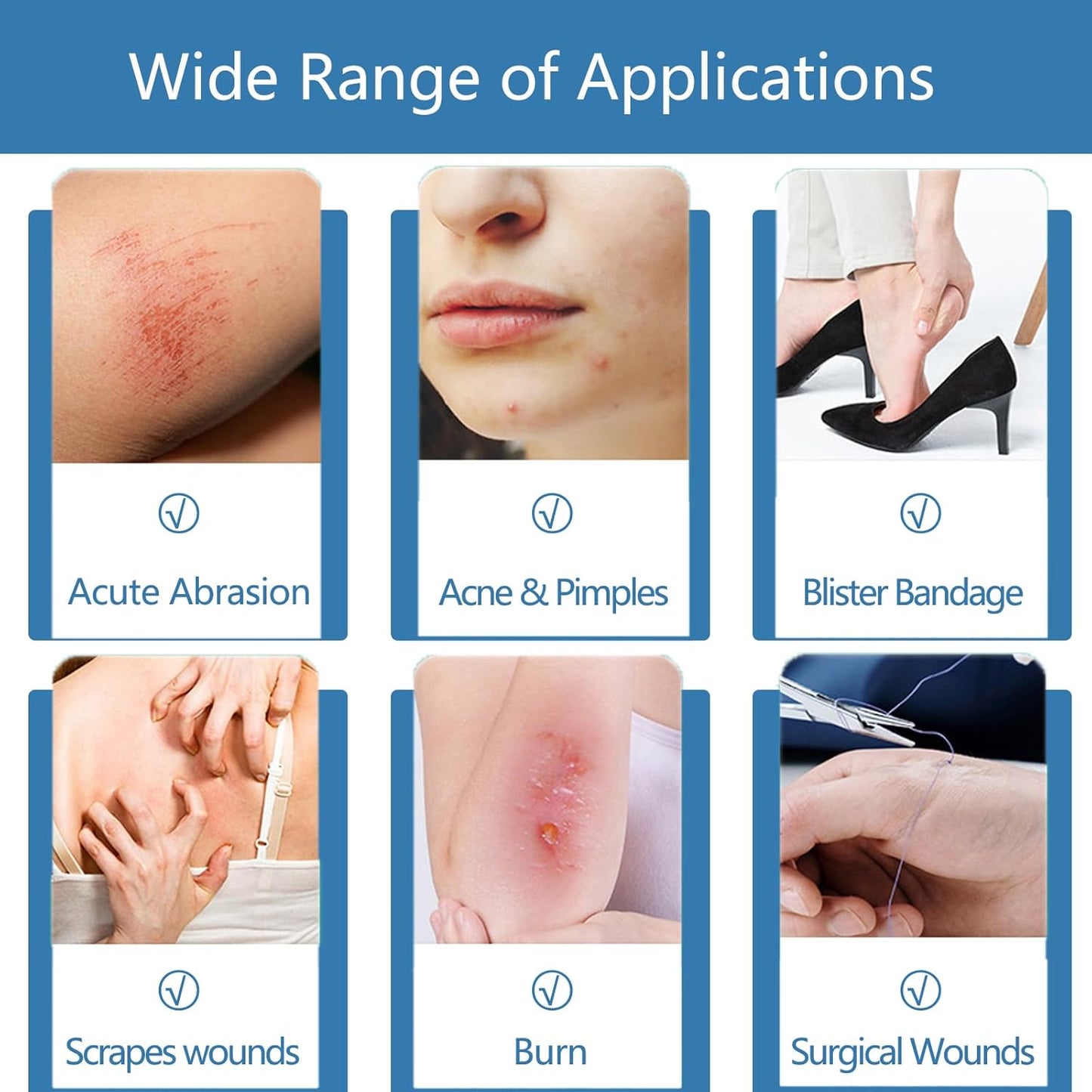 Hydrocolloid Bandages Roll for Wound Care – Cut-to-Size | Self-Adhesive Hydrocolloid Roll for Burns, Blisters & Acne | Waterproof, Ultra-Absorbent, ER-Approved First Aid Essential (2in*16ft)