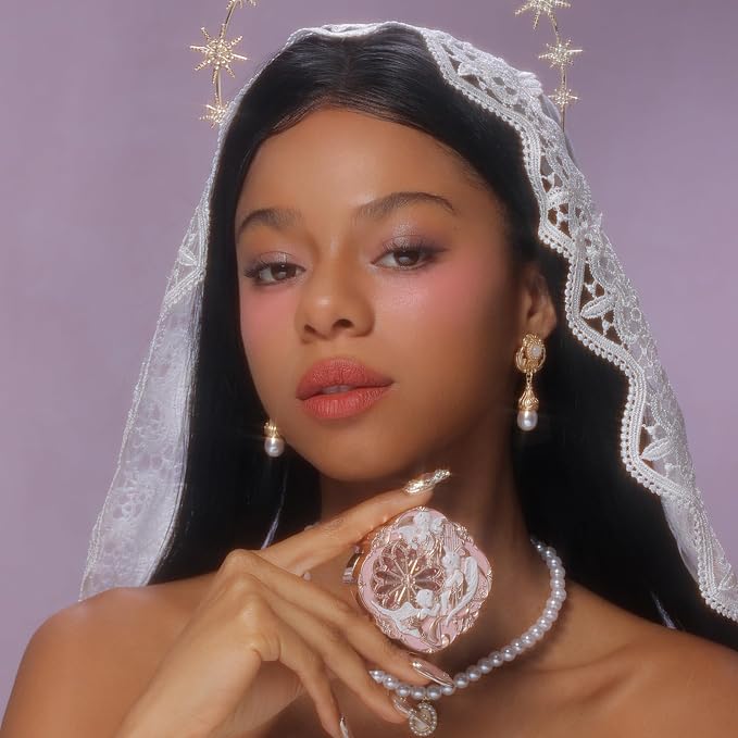 Flower Knows Little Angel Cream Blush,Buildable & Blendable Makeup Blush for cheeks,Soft & Long-lasting,Rose Pink Flush for All Skin Tones(02 Floral Praise,6g)