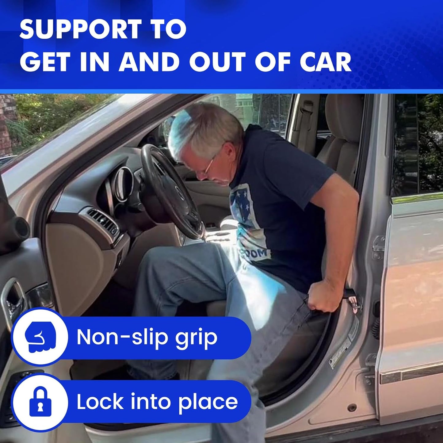 NINEMAX Car Door Handle for Elderly Car Handle Assist Support, Auto Grab Handles, Portable Car Door Cane for Seniors, Handicap (1 pc)