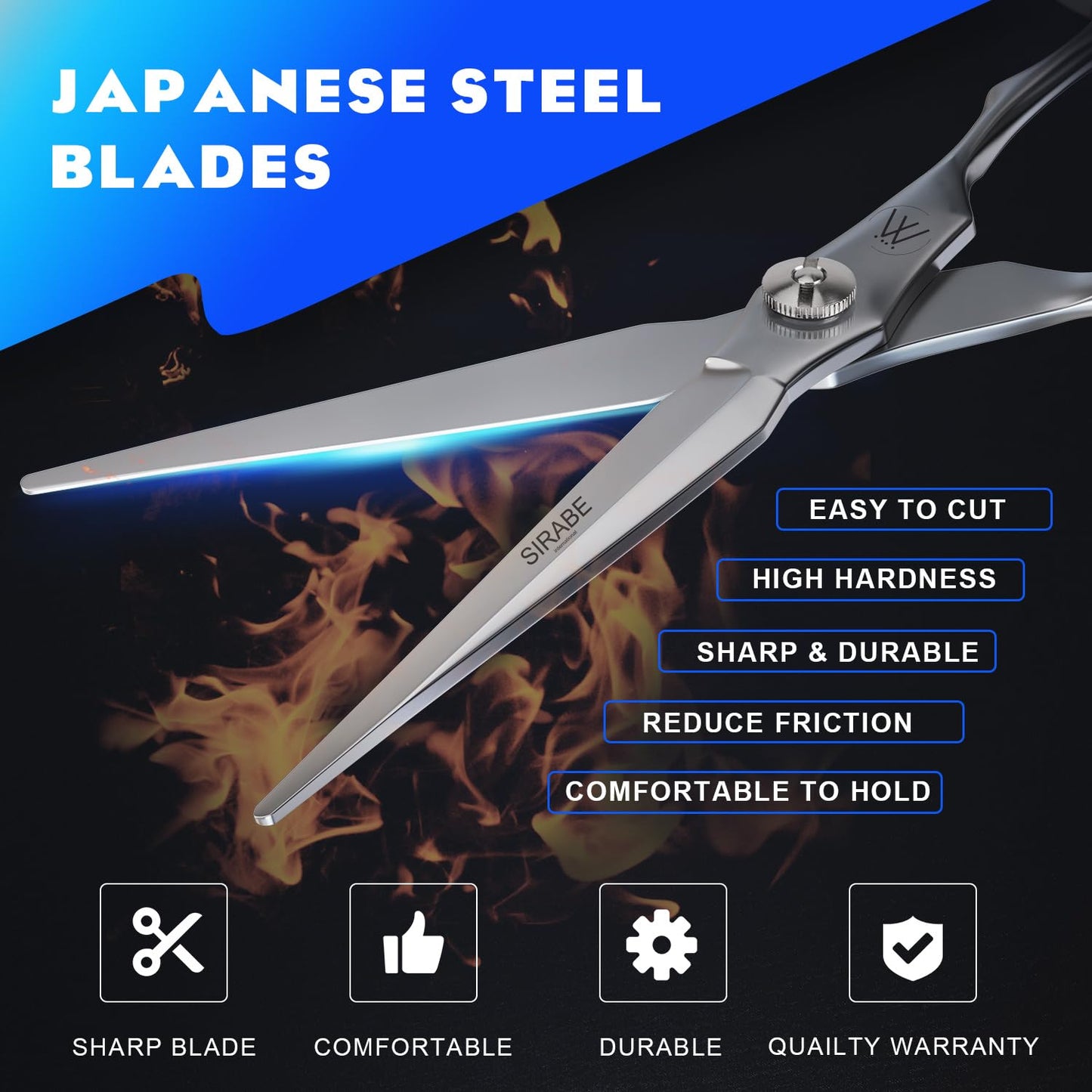 Sirabe Professional Hair Scissors Shears, 6.5" Extremely Sharp Blades, Hair Cutting Scissors Barber Kit Haircut Scissors, for Home Salon Hairdressing