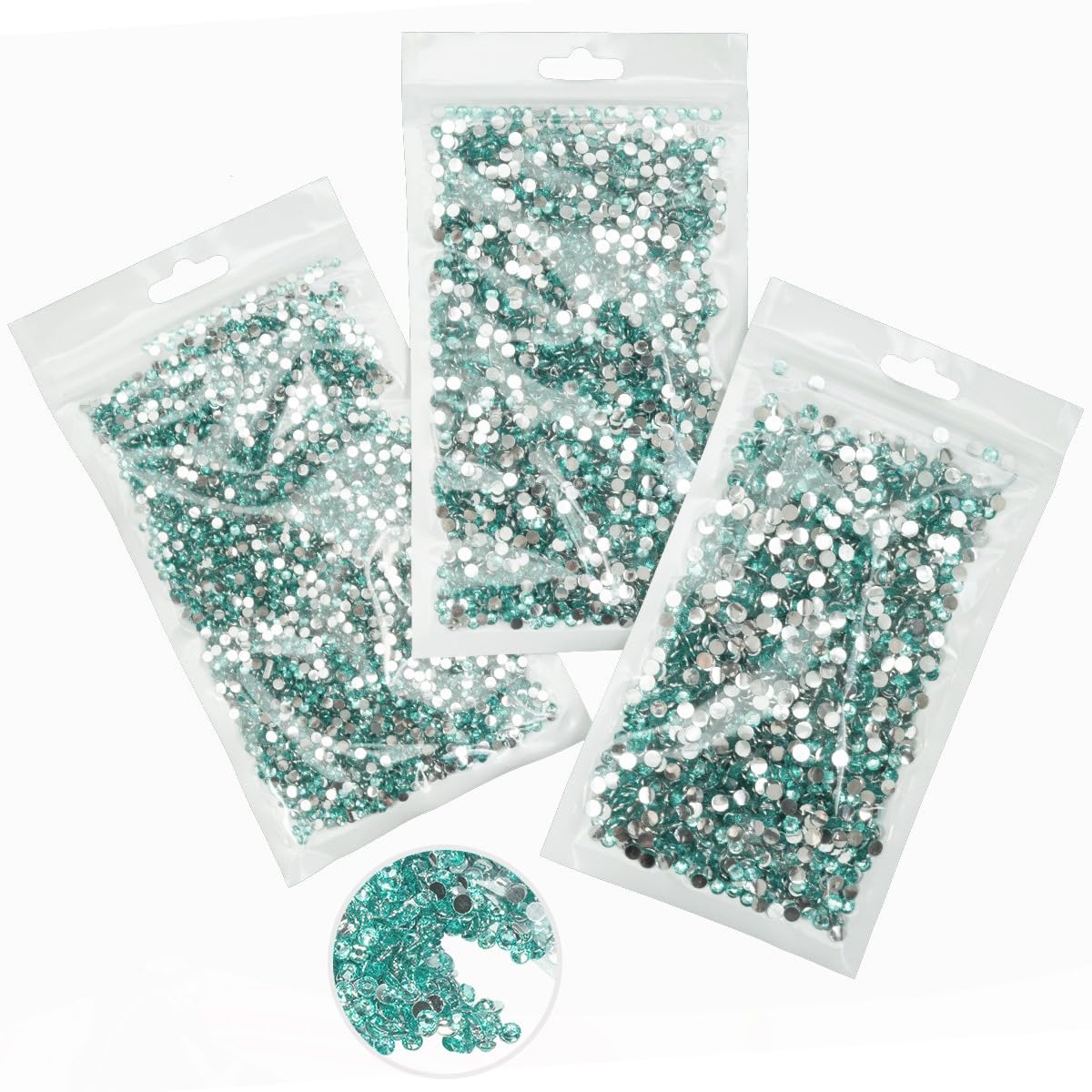 16000PCS Aquamarine Resin Rhinestones for Crafting 3mm 4mm 5mm Lake Blue Flatback Stones Non-Hotfix Water Blue Diamonds Crystals Gems Charms for Nails Face Eyes Makeup Tumblers Bottles Crafts Clothes
