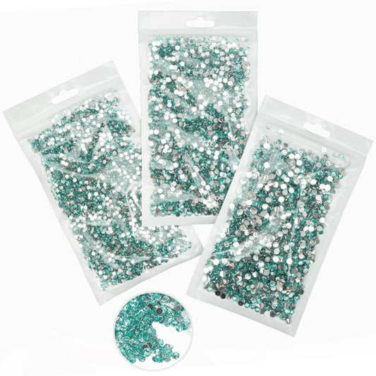 16000PCS Aquamarine Resin Rhinestones for Crafting 3mm 4mm 5mm Lake Blue Flatback Stones Non-Hotfix Water Blue Diamonds Crystals Gems Charms for Nails Face Eyes Makeup Tumblers Bottles Crafts Clothes