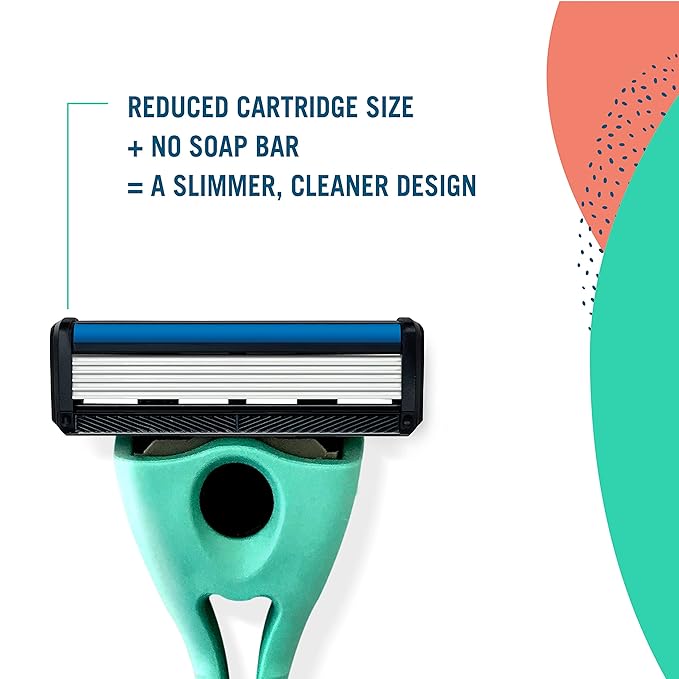 Preserve Shave 5 Five Blade Refillable Razor, Made from Recycled Materials, Navy Blue