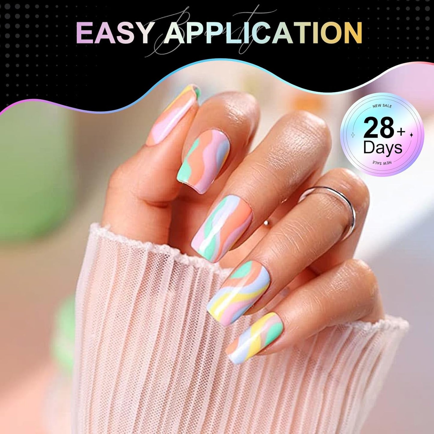 Square Nail Tips Medium Square Gel Nail Tips 240Pcs Pre-Etched Soft Acrylic Nails Tips Half Matte Full Cover False Nail No C Curve for Nail Extension French Nails Manicure Home DIY Salon 12 Sizes Tips