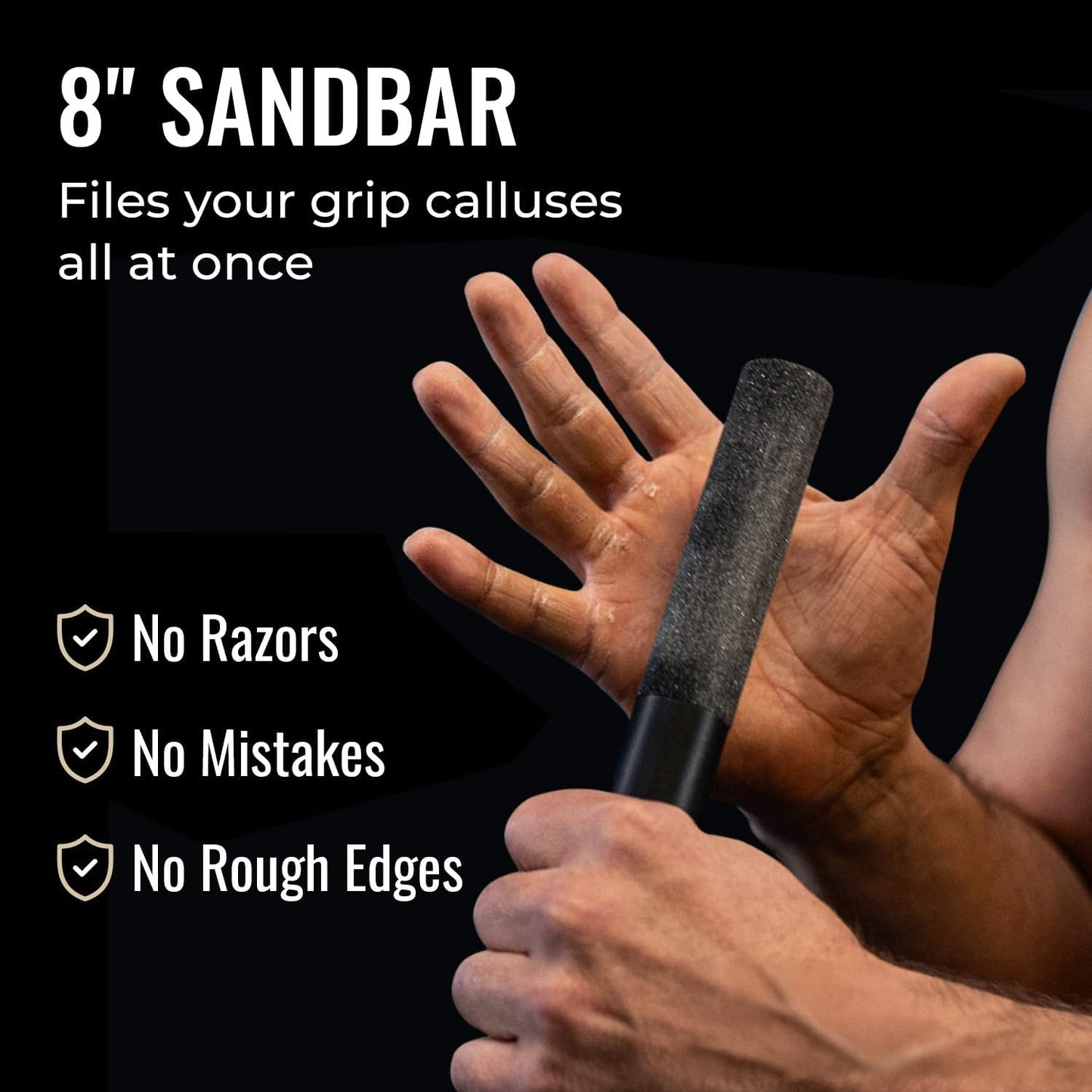 SandBar Callus Remover Tool, File for Hands, Durable Aluminum Tool Callus Shaver, Palm and Heel Dead Skin Removal, Includes Nourishing Salve, Ideal for Athletes, Climbers, and Gym Enthusiasts - Gold