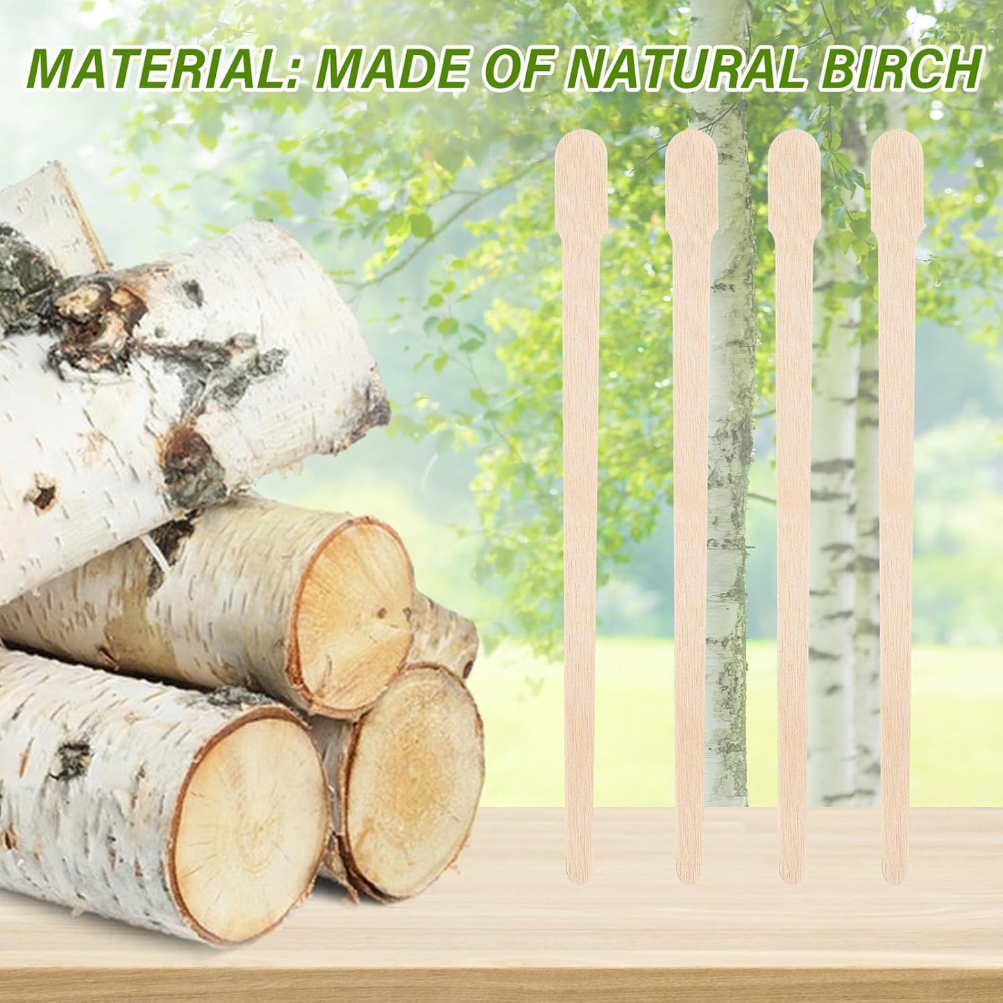 1200 Pcs Eyebrow Wax Sticks, Small Wooden Waxing Sticks, Wax Spatulas Craft Applicator Sticks for Body Hair Removal, Eyebrow Lip Nose Brow Facial Smooth, Skin-Spa Home Usage