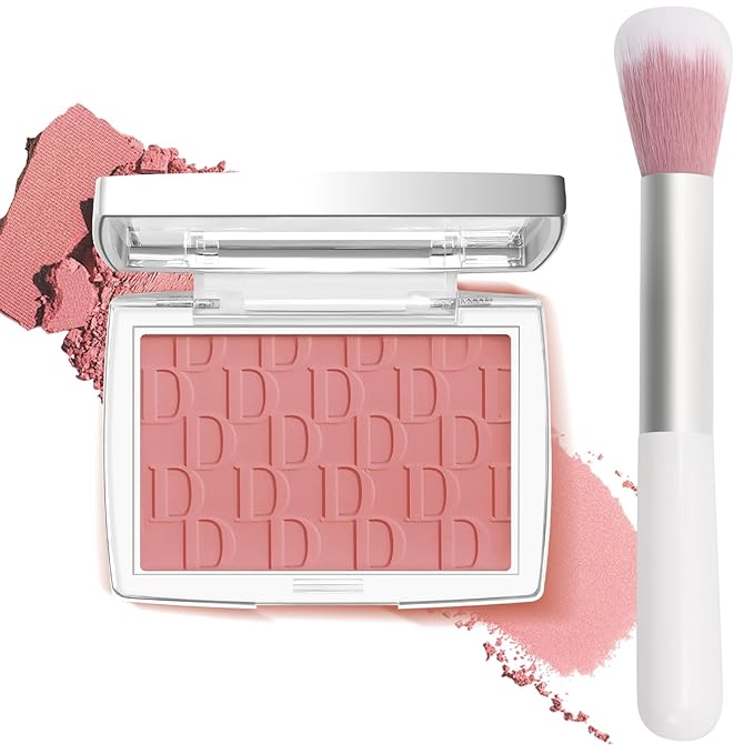 Rosewood Blush Powder Blush for Cheeks with Brush, Matte Blush Palette Blush Powder Face Blusher, Natural Blendable Formula Silky Lightweight Makeup Blush Rubores de Maquillaje, 012#