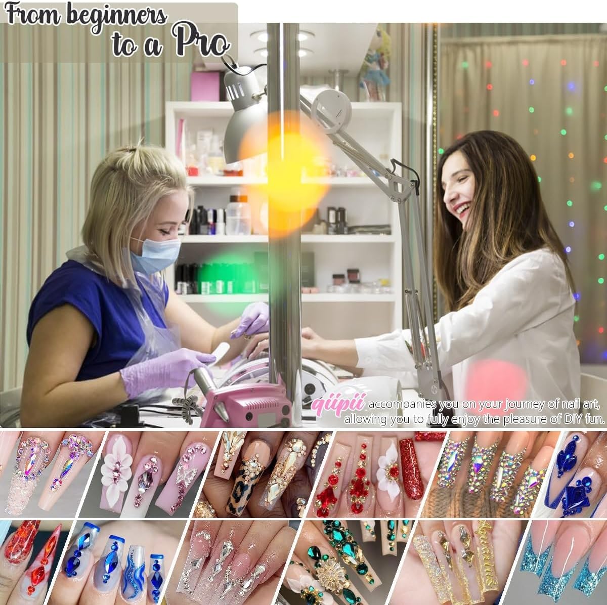 24 Styles Royal Blue Nail Rhinestones Sapphire Multi Shapes Flatback K9 Glass Crystals Gems Stones Diamonds Jewels Nail Art Charms Supplies for Nails Face Eyes Makeup Crafts Tumblers Clothes