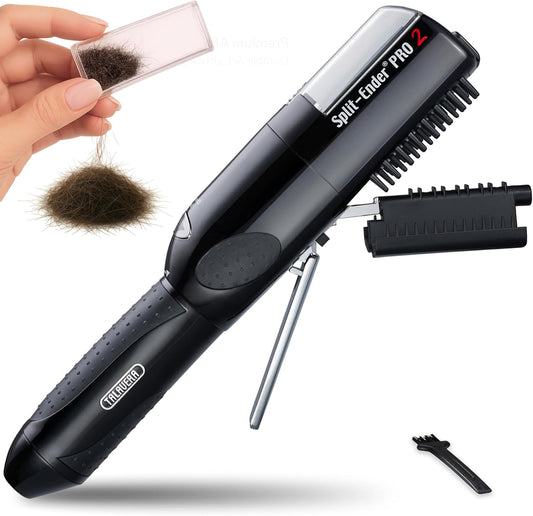 Split-Ender Pro 2 - Original Professional Beauty Tool - Cordless Split End Hair Trimmer for Damaged, Dry, Brittle, Frizzy, Curly or Straight Hair (Black)