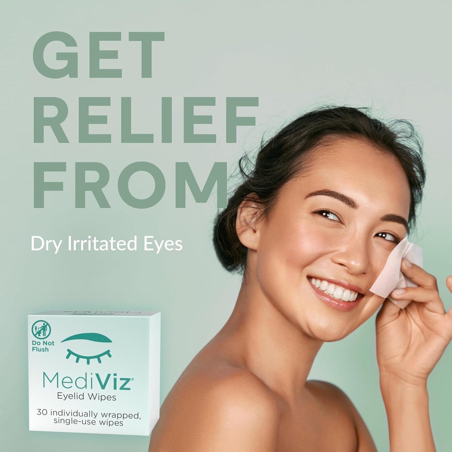 Eyelid Cleanser Wipes - 30 Single-Use Towelettes - Gentle, Hypoallergenic Eyelid Wipes for Soothing Itchy Eyes, Removing Debris & Eye Makeup, and More