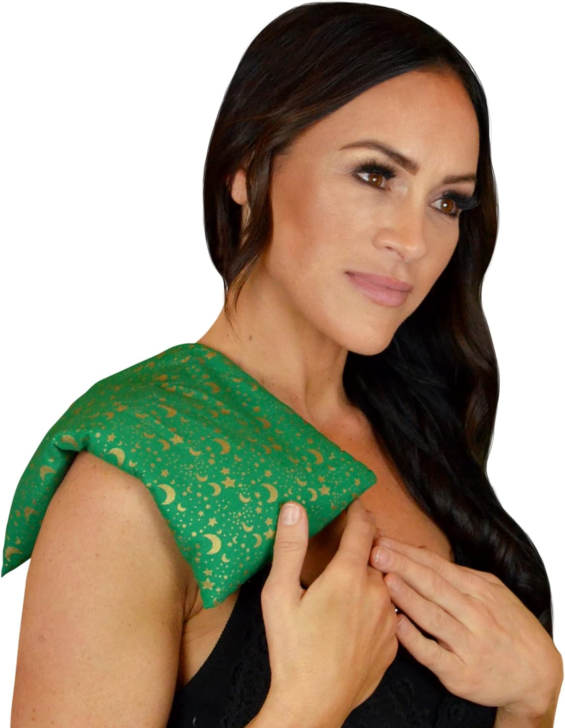 Nature's Approach Basic Herb Pack Rice Heating Pad Microwavable Reusable Heat Pack with Herbal Aromatherapy Fill, Freezer and Microwave Safe for Hot and Cold Therapy, Celestial Green