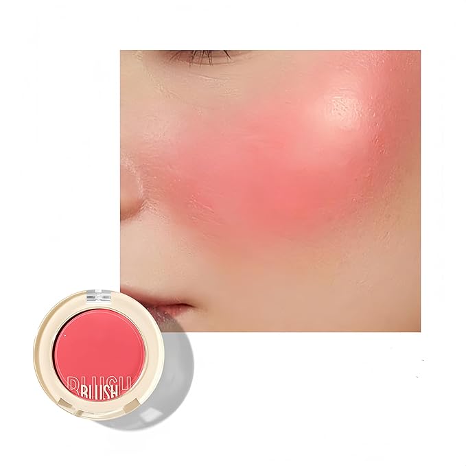 Shiny Blush 12 Color Cream High-Pigmented Buildable Face Blush Long-Lasting Natural Look Face Blush for Cheeks (Color 10)