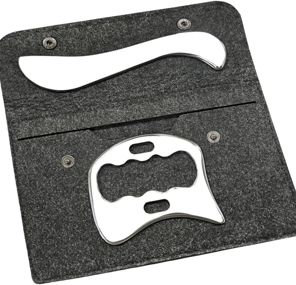 Stainless Steel Gua Sha Scraping Massage Tool-Muscle Scraper - Soft Tissue Mobilization,Physical Therapy for Back, Legs, Arms (2 PCS)