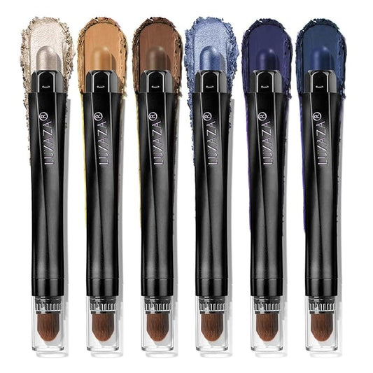 Neutral Eyeshadow Stick Makeup Set, Metallic Shimmer Matte Cream Eye Shadow Eyeliner Brightener Pencil Crayon - Classic 6PCS A010